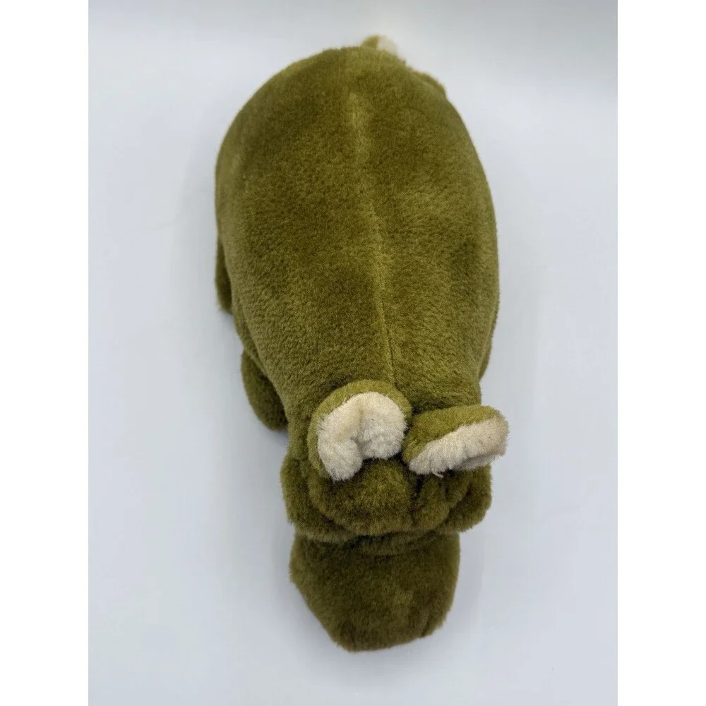 Vintage Green Merry Thought Iron Bridge Shrops Made In England Hippo Plush 12”